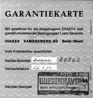 Seite 15 - page 15   Garantiekarte - garantee card - fiche garantie